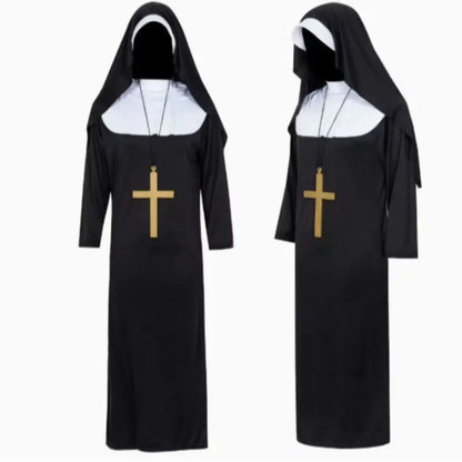 Full Length Virgin Mary Costume Vintage Style Retro Design Nun Costume Fancy Dress Long Dress Long Robe Costume Women