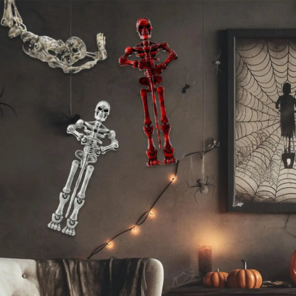 Halloween Magnetic Middle Ages Skeleton Posable Skeleton Human Shape Bones Halloween Haunted House Horror Props Skeleton Doll