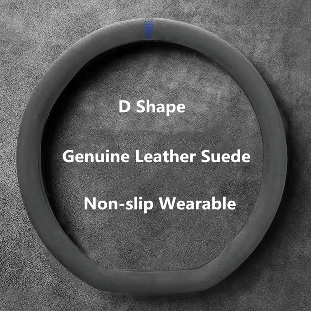 Suede Car Steering Wheel Cover Breathable Non Slip Wrap