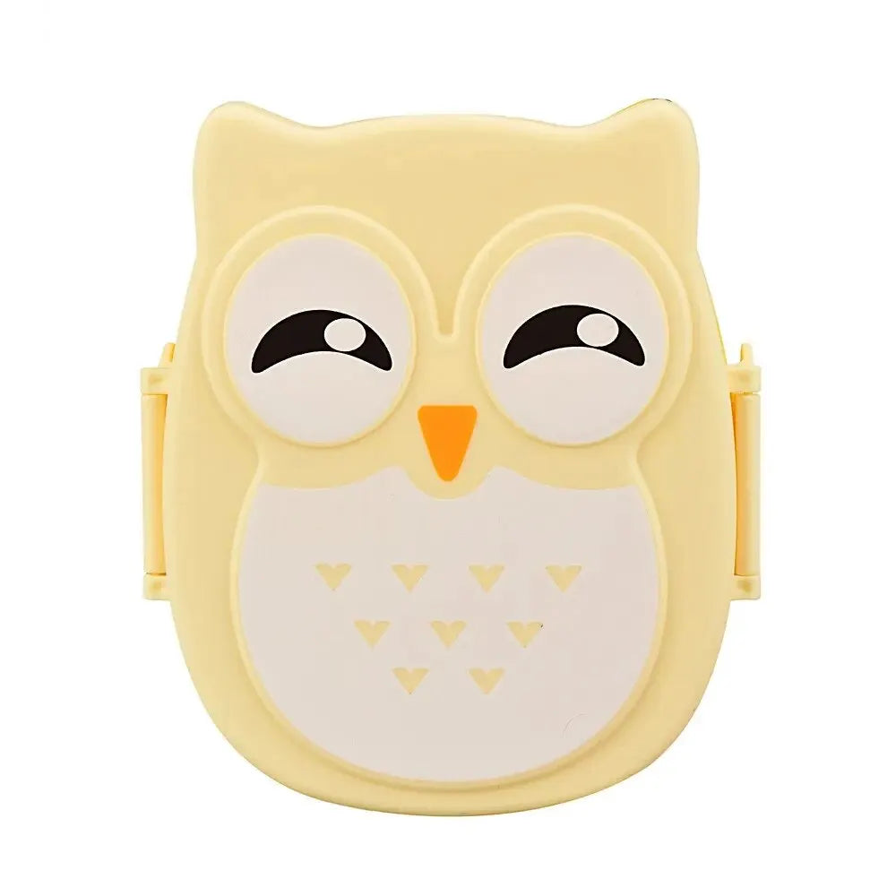 Owl Shaped Kids Bento Lunch Box Compartment School Food Container 1050ml