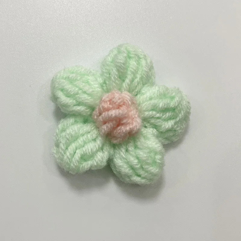 Hand Knitted Fabric Flowers DIY Sewing Craft Appliques