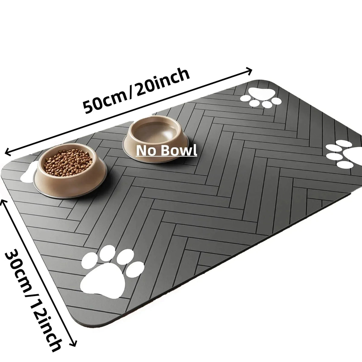 Pet Feeding Mat Absorbent Rubber Backing Quick Dry