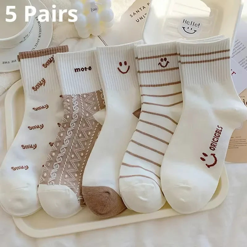 Cartoon Teddy Bear Patterned Ankle Socks Women Casual