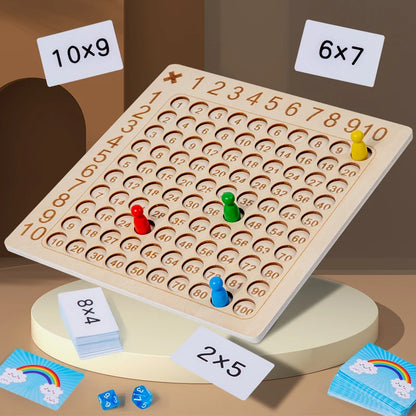 Wooden Multiplication Board Game Montessori Math Toy
