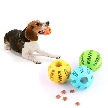 Dog Treat Feeder Ball Rubber Chew Tooth Cleaning Toy