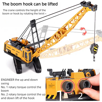 Engineering Diecast Toys for Boys Alloy+Plastic Tractor Excavator Backhoe Crane Bulldozer Kids Truck Children Vehicle Model Gift