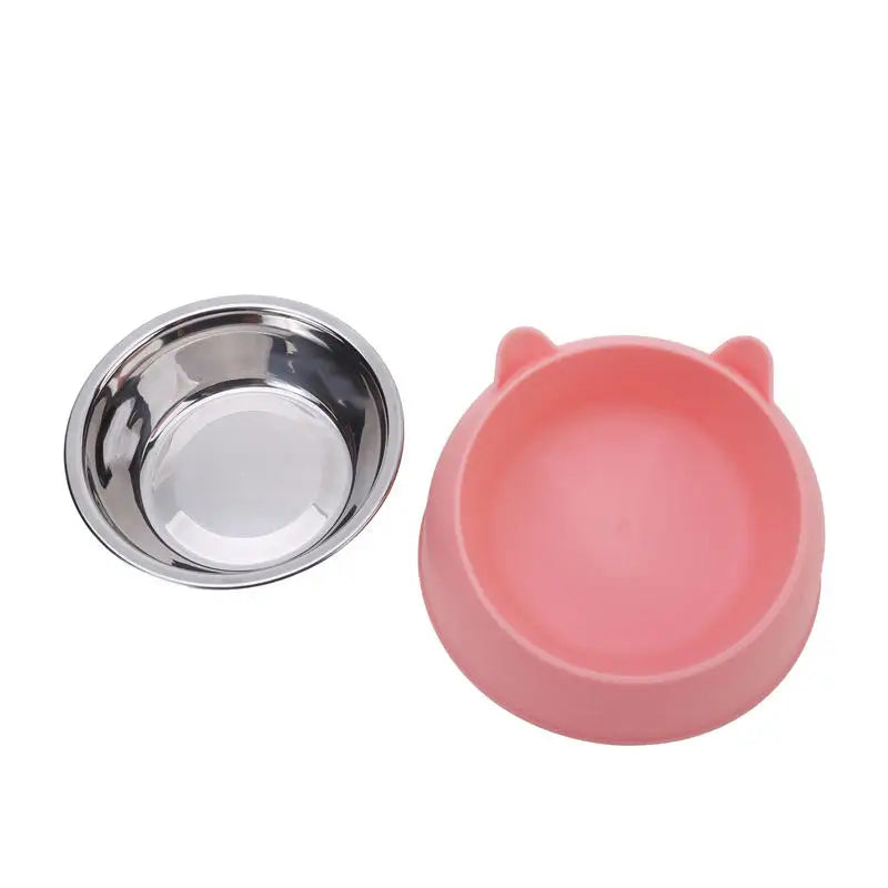 Inclined Kitten Puppy Food Feeding Bowls Stainless Steel