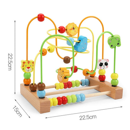 Wooden Bead Maze Roller Coaster Toddler Abacus Toy