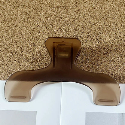 SJ1pc Simple Fixed Book Clips Memo Clip Desk Accessories Practical Note Holder Frosted Transparent Page Holder For Reading Tool