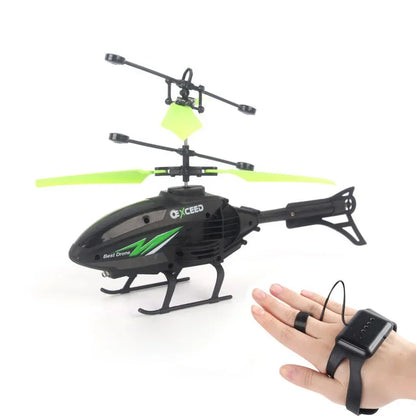 Watch Controlled Induction Aircraft Hand Control RC Helicopter