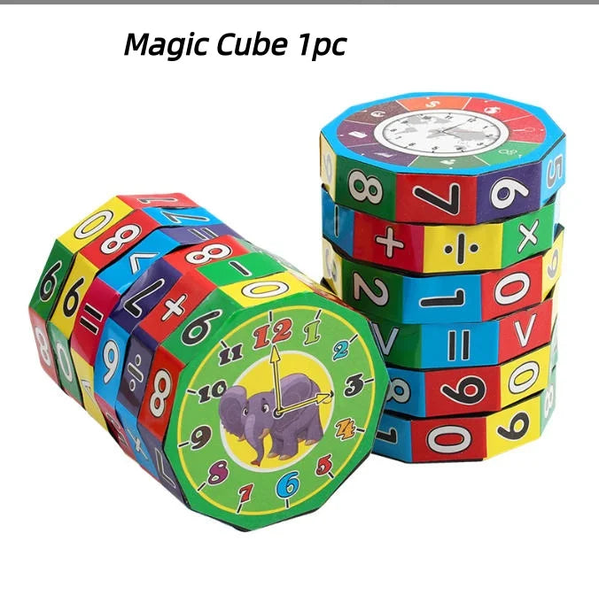 Math Cylinder Arithmetic Cube Toy Kids Counting Game