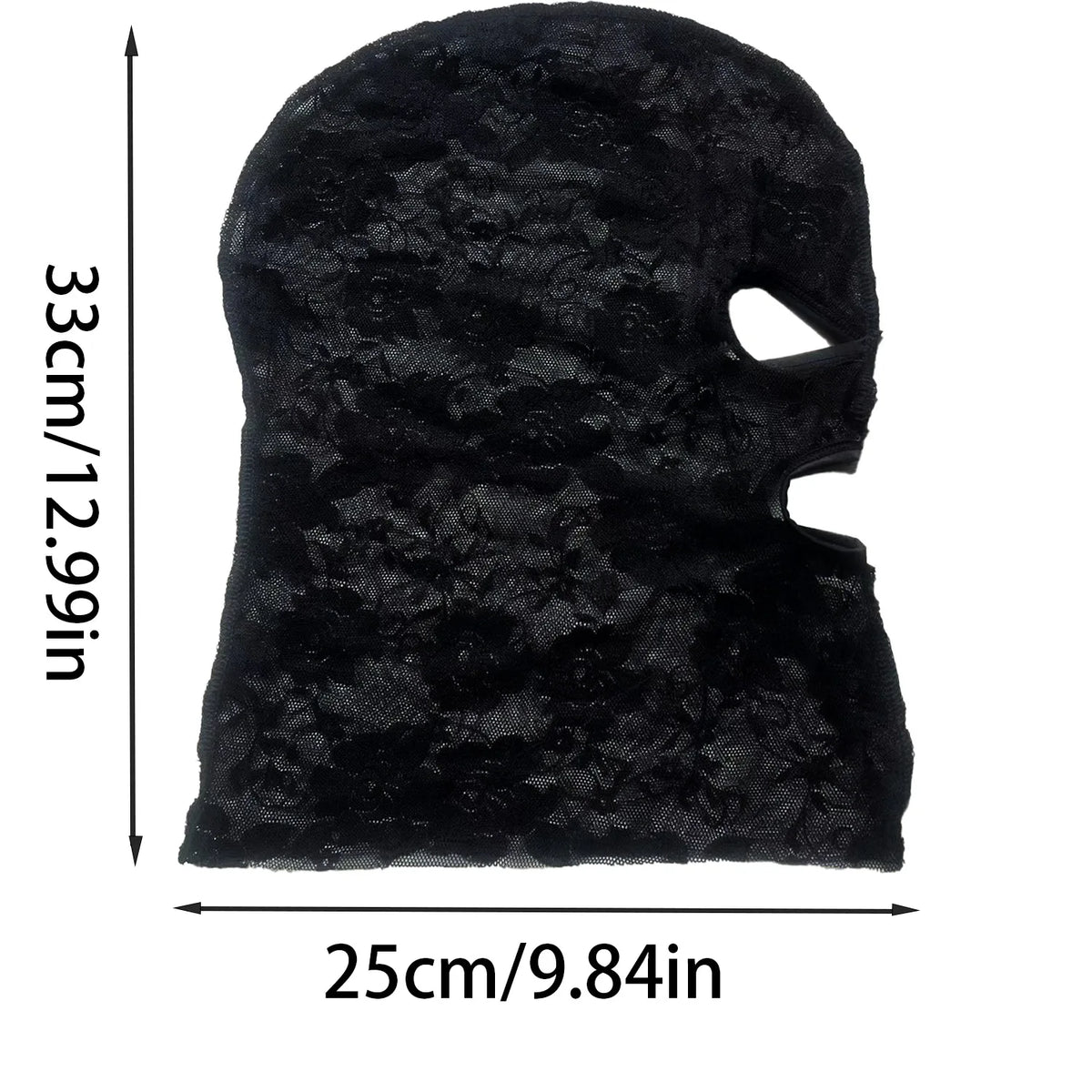 Unisex Full Face Venetian Gothic Lace Mask With Eye Mouth Openings,Black Mesh Headpiece