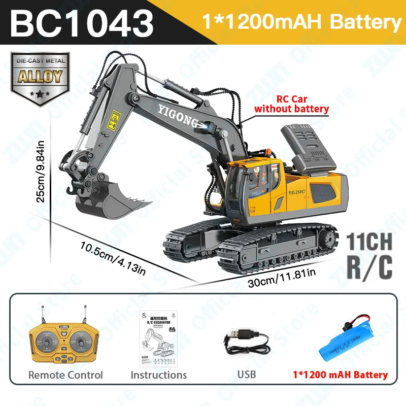 2.4G RC Remote Control Excavator Dump Truck Toy
