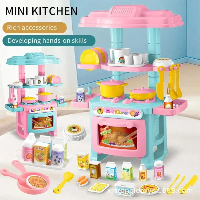 Mini Kitchen Counter Play Set Simulated Cooking Toy