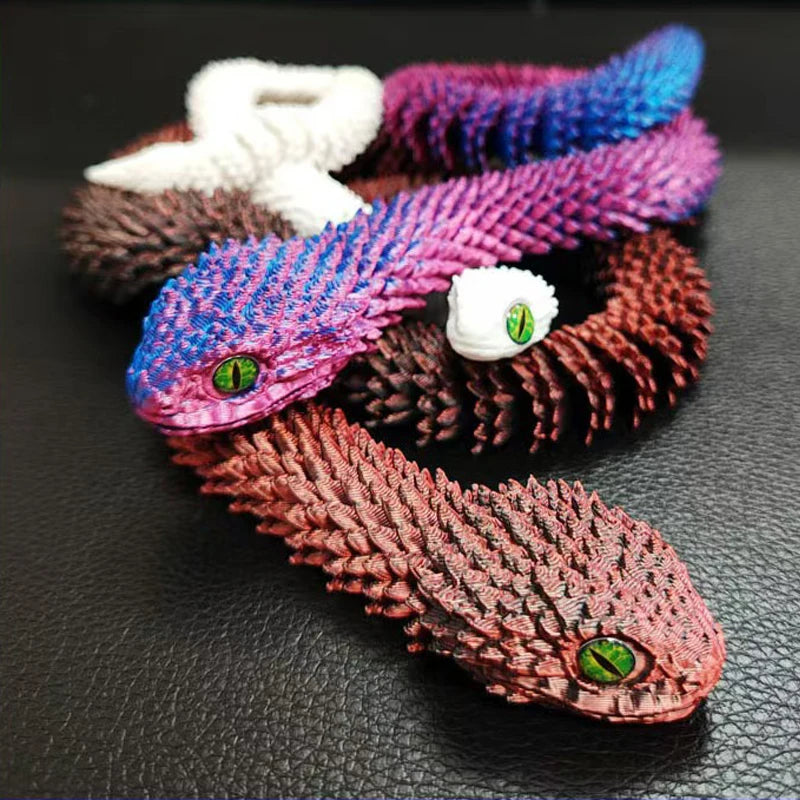 3D Printed Snake Realistic Statue Fidget Toy Desk