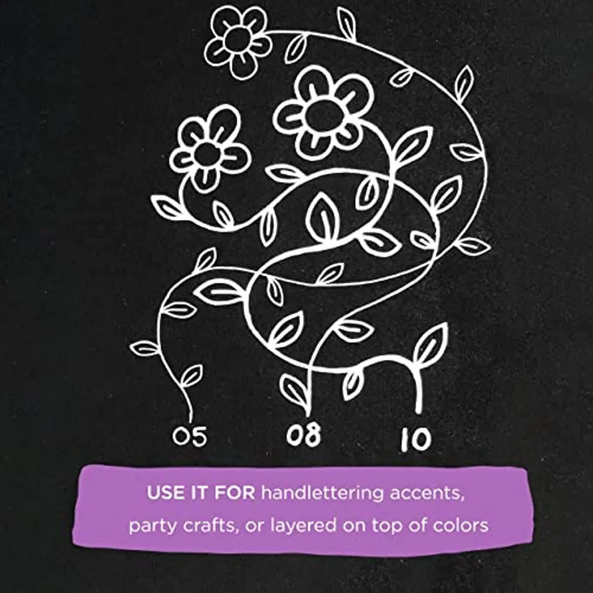 White Gel Pens For Art Opaque Highlight Markers Fine Medium Bold