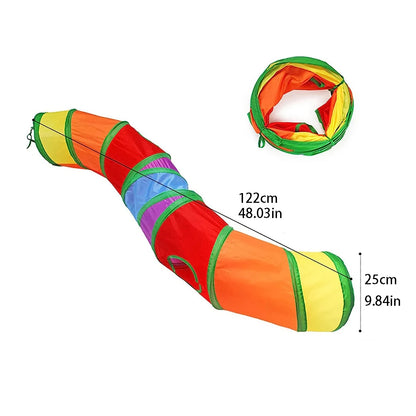 Foldable Cat Tunnel Tube Collapsible Pet Play Tunnel