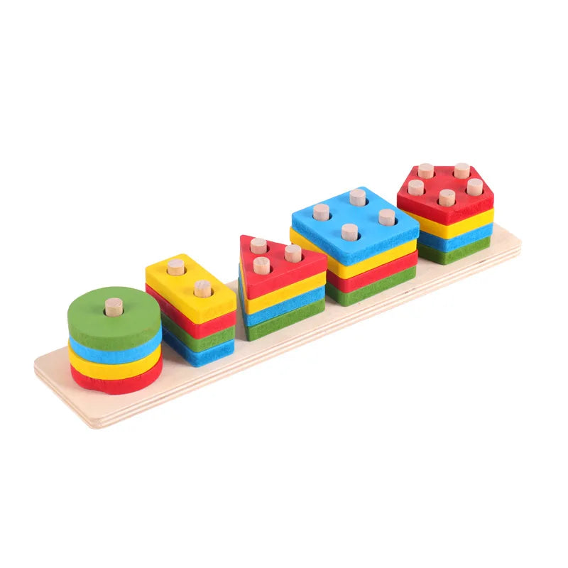 Shape Matching Toy - Montessori Wooden Toys for Children & Toddlers