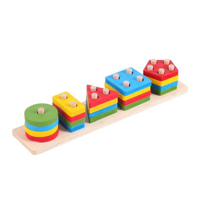 Shape Matching Toy - Montessori Wooden Toys for Children & Toddlers