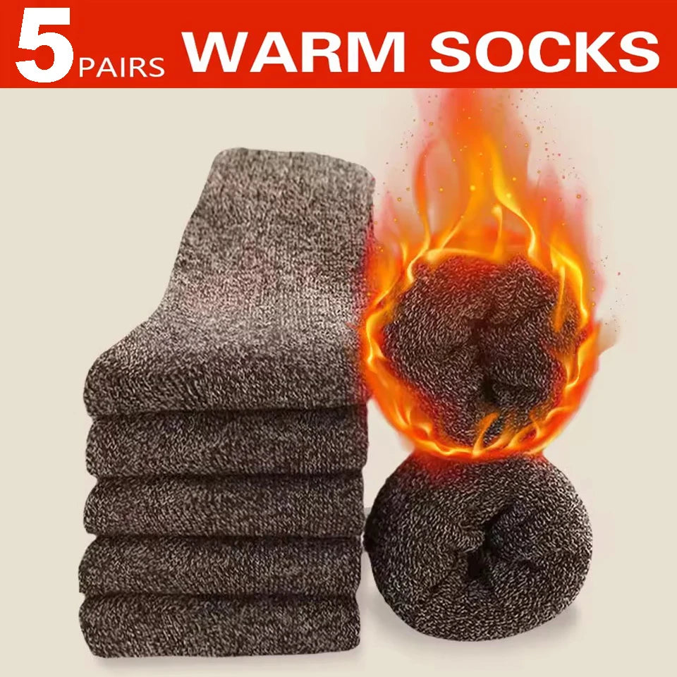 Winter Thick Warm Cashmere Socks Men Retro Snow