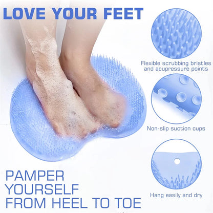 Shower Foot Scrubber Mat Wall Mounted Back Scrubber Pad
