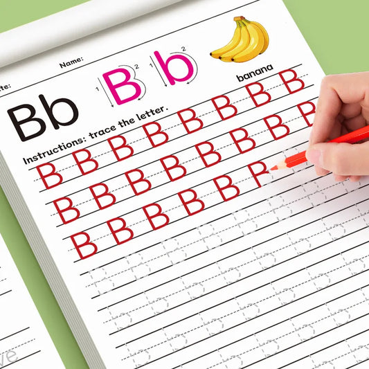 32-Page Children's Handwriting Practice Book, English Alphabet Letters, Tracing and Writing Pen Control Training Book, Children's Early Education Workbook, Learning to Write, Suitable for Home and School Writing Aids