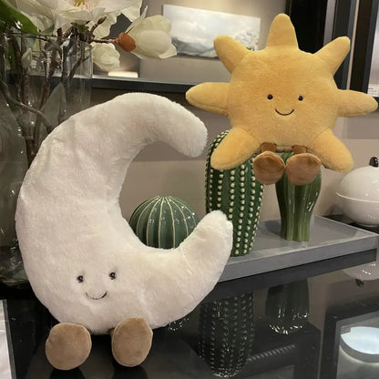 Cartoon Weather Plush Throw Pillow Sun Moon Stuffed