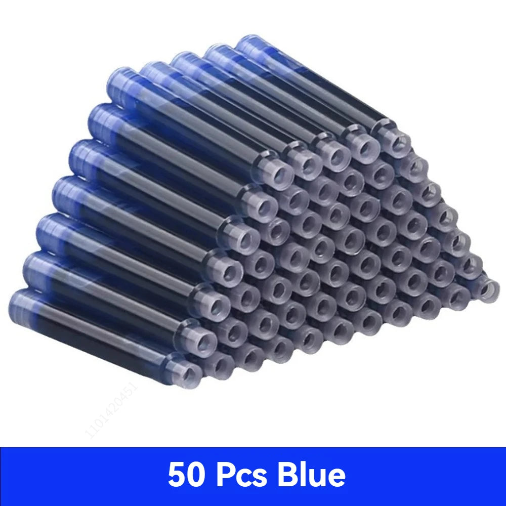 12-60PCS/Set Colourful Ink Sac Fountain Pen Ink Cartridges Refills Ink 3.4mm Refillable Refills Drawing School Office Supplies