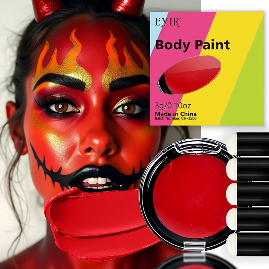 12 Color Cream Body Paint UV Reactive Face Paint Palette Color Changing Makeup Kit DIY Body Art Festival Party Makeup Set Ideas