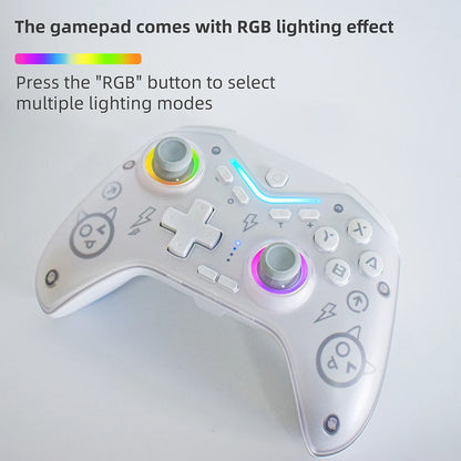 CM-619 Wireless Controller Supports IOS/Android/PC/Switch2, Dual Motor Gamepad with Dazzling Light and Program Buttons