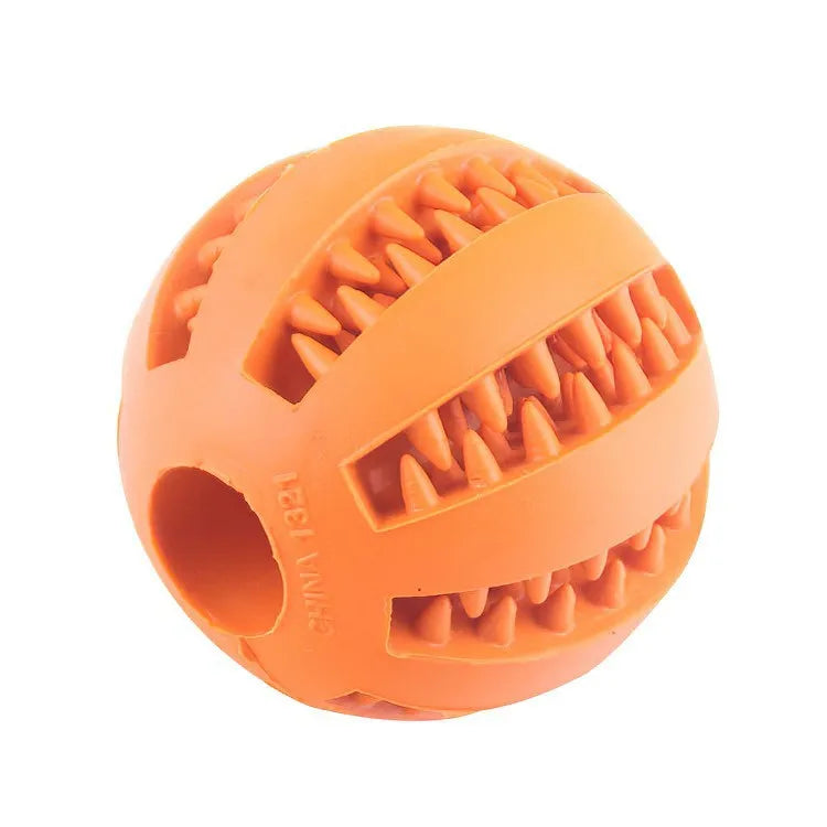 Dog Treat Feeder Ball Rubber Chew Tooth Cleaning Toy