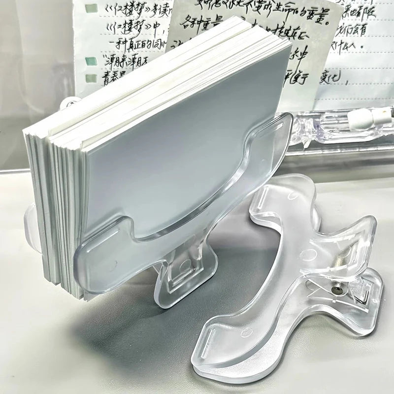 SJ1pc Simple Fixed Book Clips Memo Clip Desk Accessories Practical Note Holder Frosted Transparent Page Holder For Reading Tool
