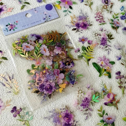 Vintage Plant Botanical PET Stickers Floral Scrapbooking Labels
