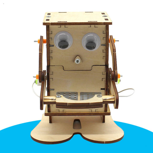 DIY Coin Eating Robot Wood Kit STEM Science Experiment