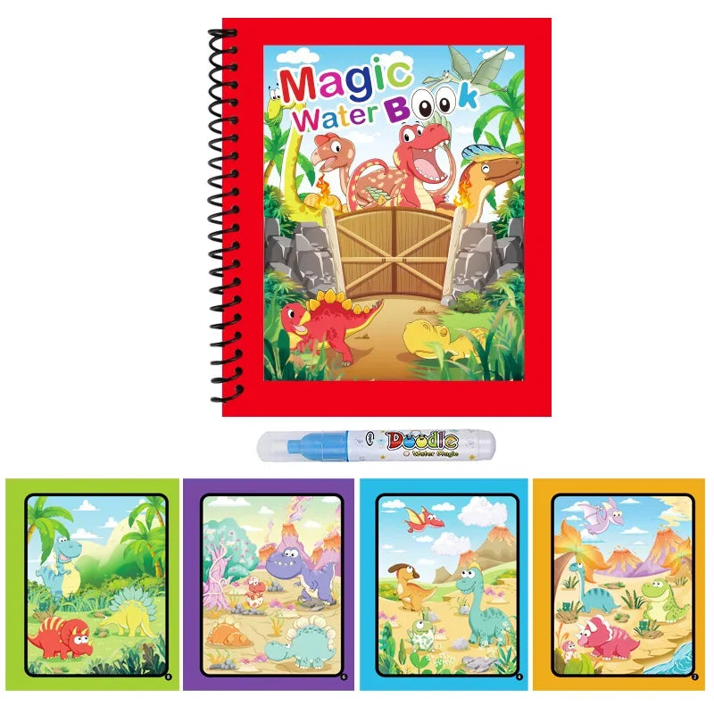 Magic Water Drawing Book Reusable Mess Free Coloring Set