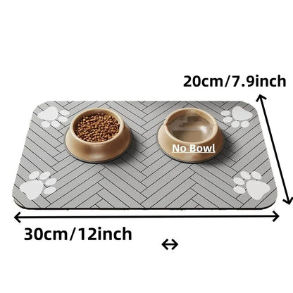 Pet Feeding Mat Absorbent Rubber Backing Quick Dry