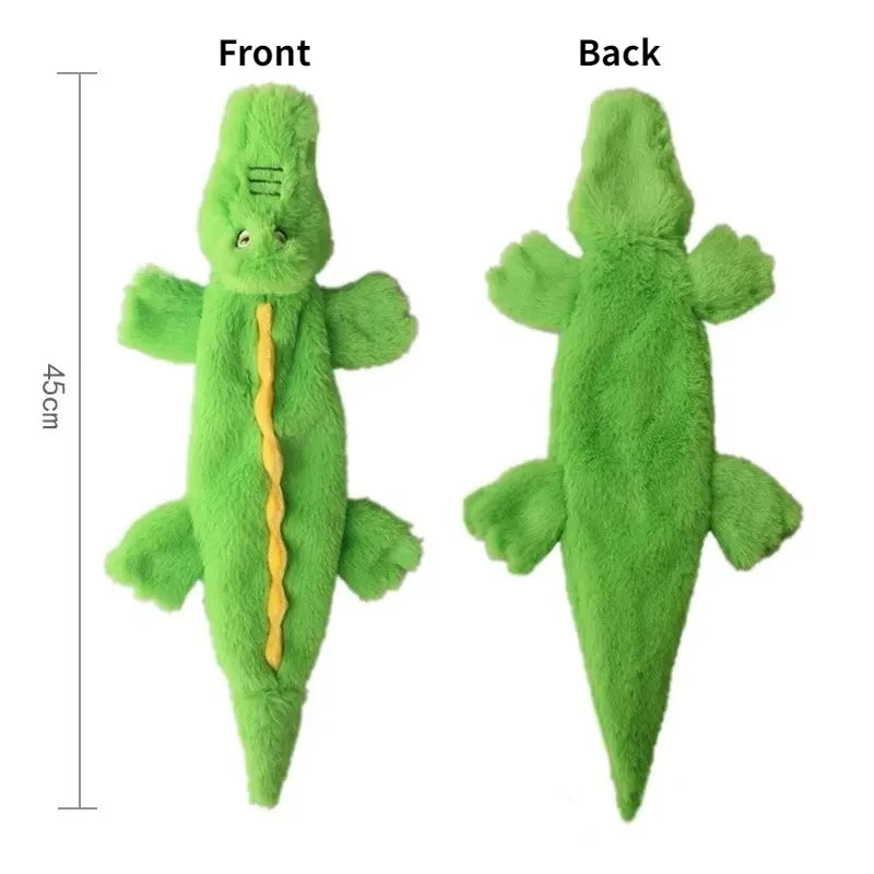 No Stuffing Plush Dog Toy Durable Squeaky Crinkle Animal