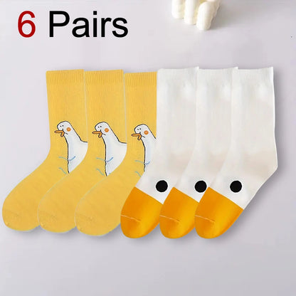 Funny Goose Breathable Women Casual Socks Cute Cartoon