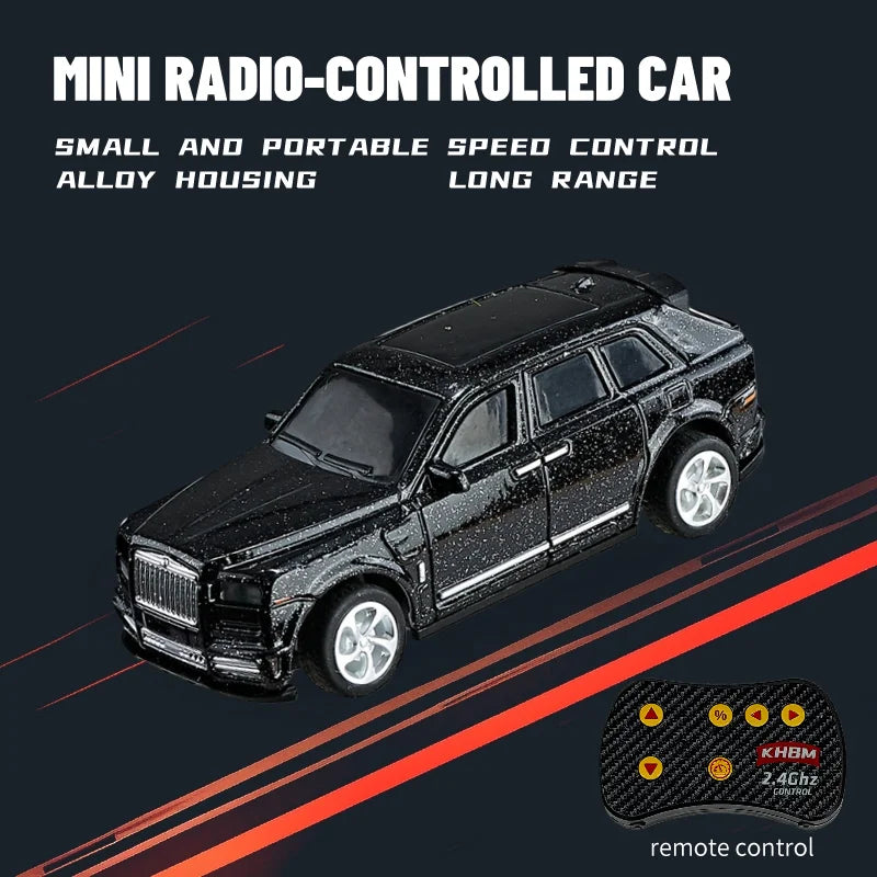 1/64 Mini RC Alloy Car Pocket Remote Control Vehicle