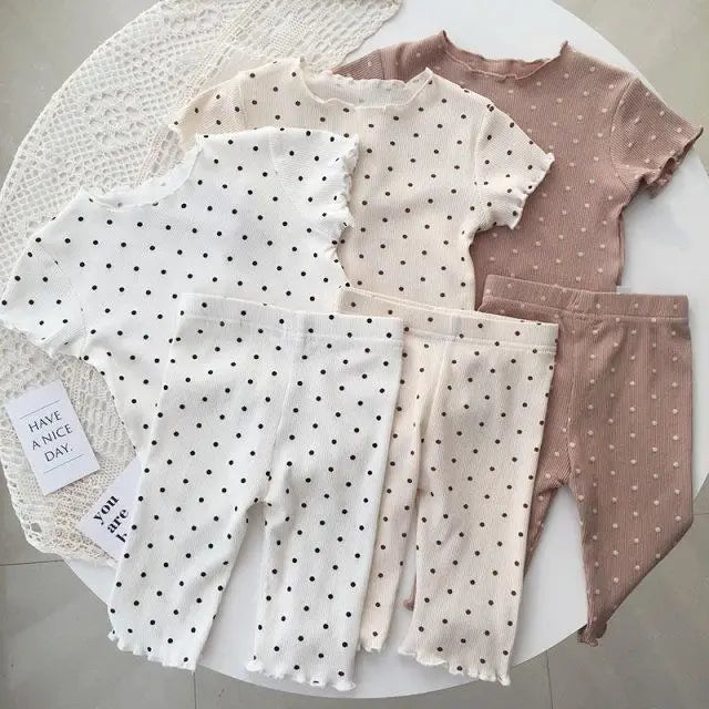 Baby Girls Floral Summer Pajamas Set Short Sleeve