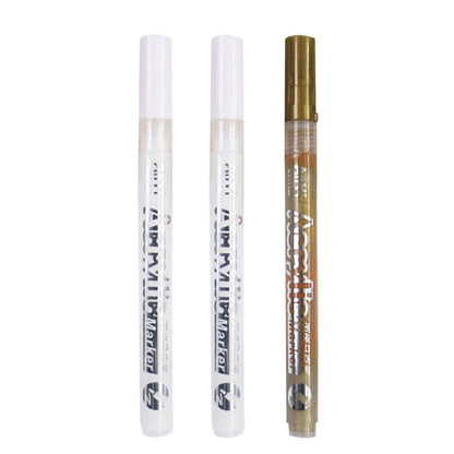 Acrylic Markers Paint Pen Set Extra Fine Tip Art Markers 3Pcs