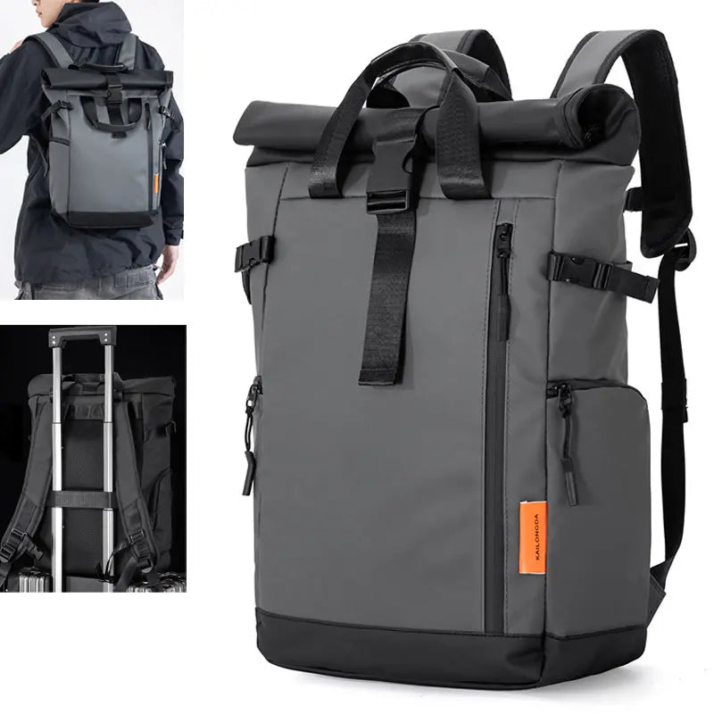 15.6 Laptop Travel Business Backpack Expandable Roll Top Daypack