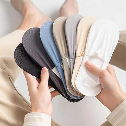Silicone Non Slip Low Cut Socks Men Boat Thin
