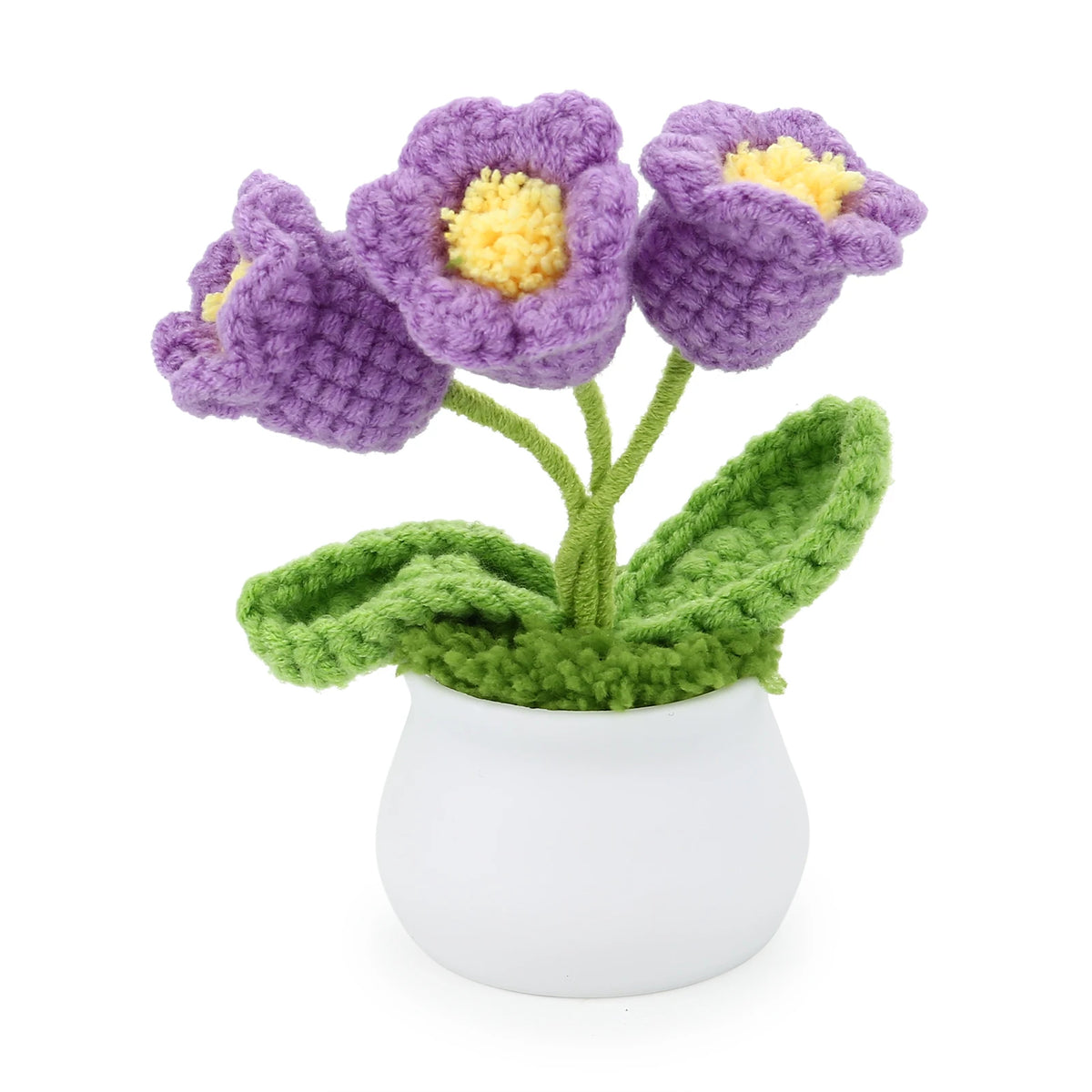 Crochet Sunflower Car Decor Hand Knitted Potted Flower