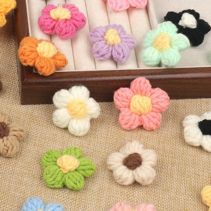 Hand Knitted Fabric Flowers DIY Sewing Craft Appliques