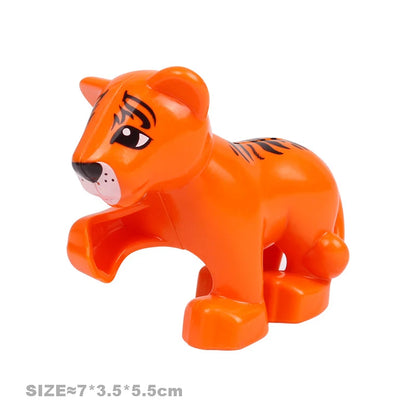Big Size Building Blocks Cat Dog Pig Rabbit Model Accessories Compatible Bricks Farm Animals Set Assemble Education Toys For Kid