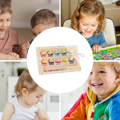 Magnetic Color Sorting Maze Wooden Number Activity Board