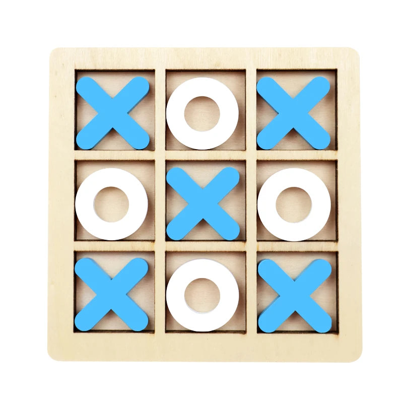 Wooden Tic Tac Toe Game Mini Educational Chess Toy