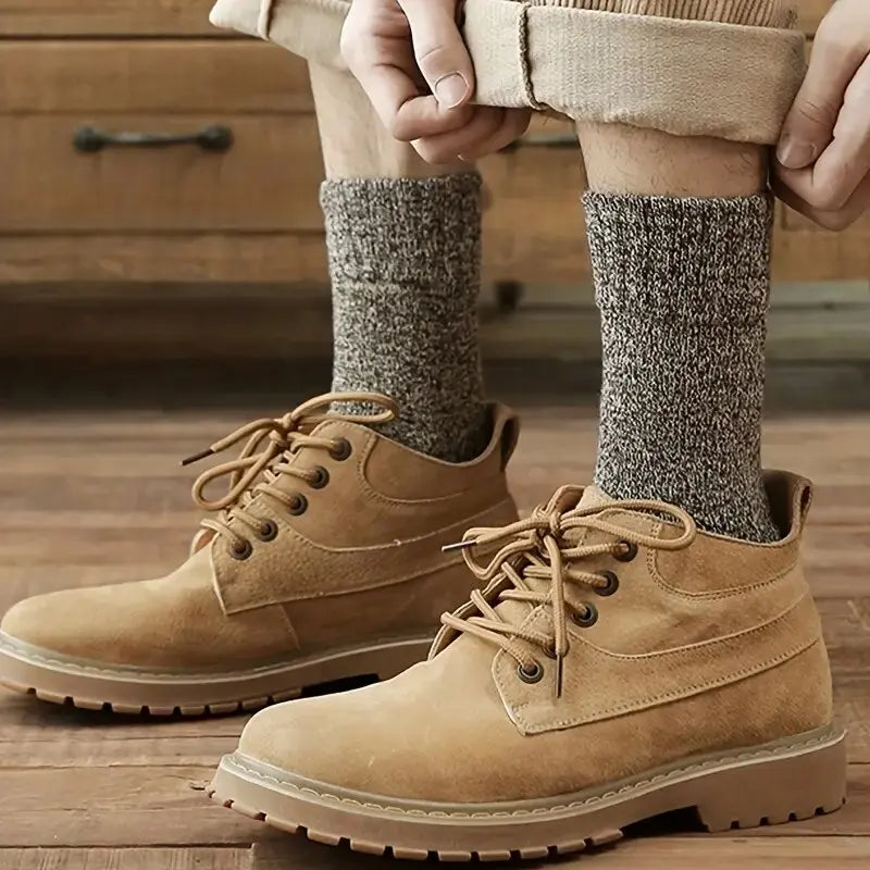 Winter Warm Wool Socks Men Thick Towel Bottom 3 Pairs