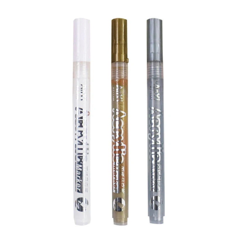 Acrylic Markers Paint Pen Set Extra Fine Tip Art Markers 3Pcs
